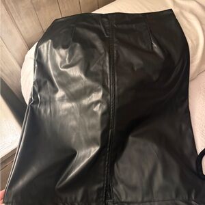 Black Faux Leather Skirt